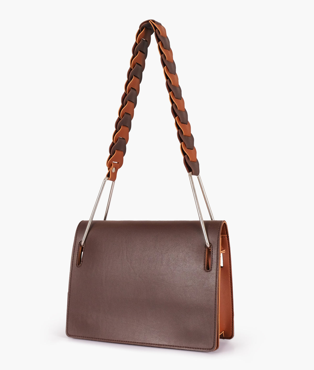 Dark brown loop strap shoulder bag